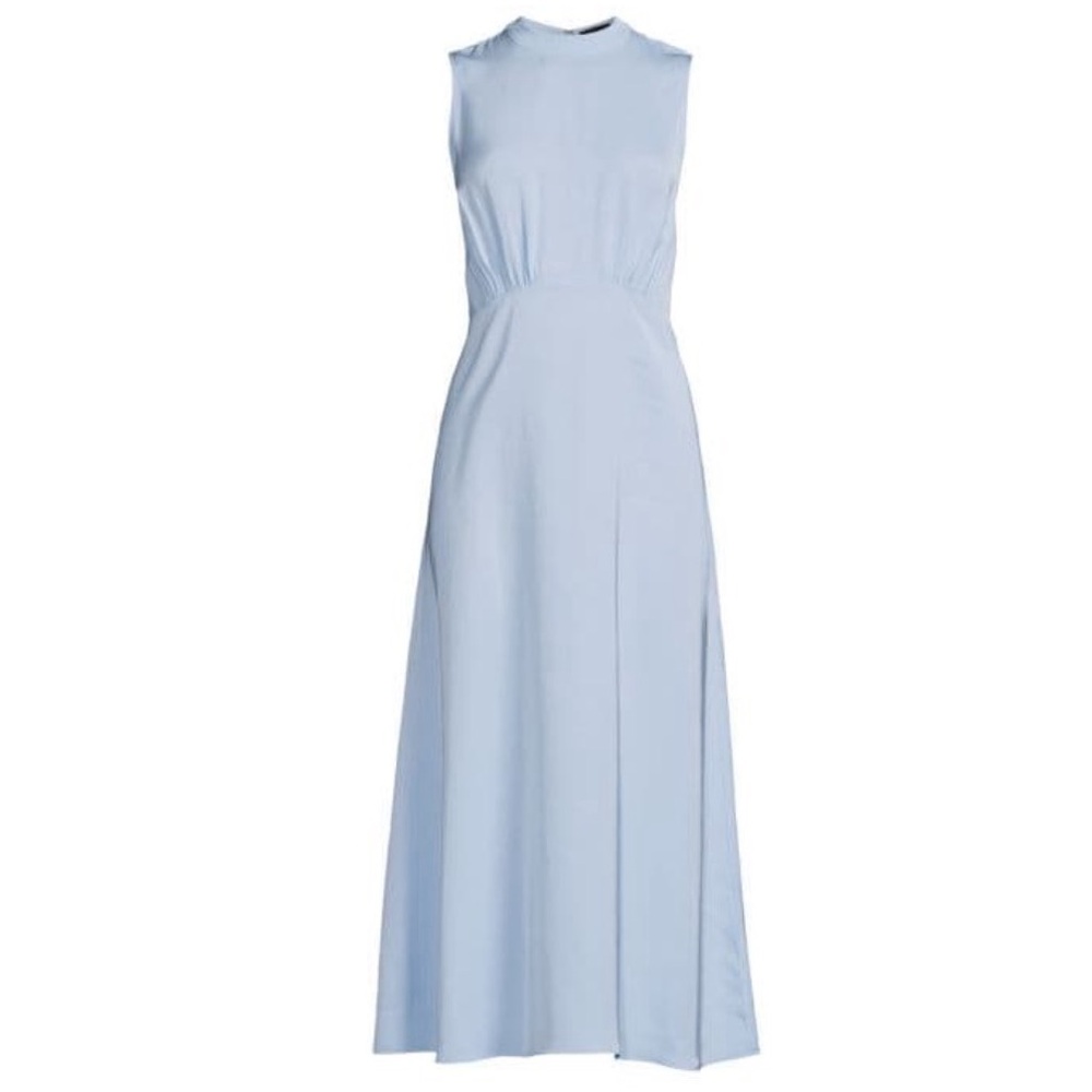 Theory Light Blue Sleeveless Midi Dress | 00 - Picture 1 of 11
